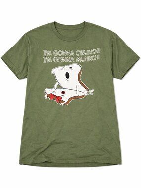 Olive Green Im Gonna Crumble Cartoon Dog Graphic Tee